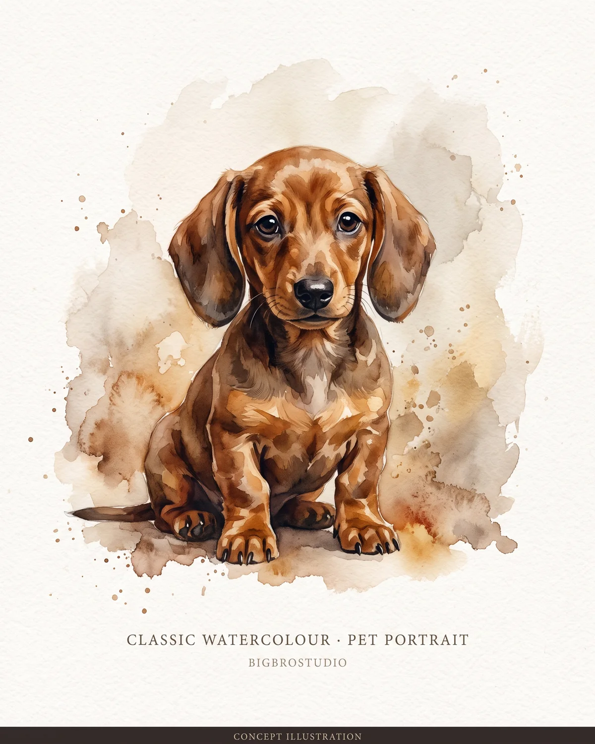 Ausdrucksstarkes Aquarell Haustierporträt