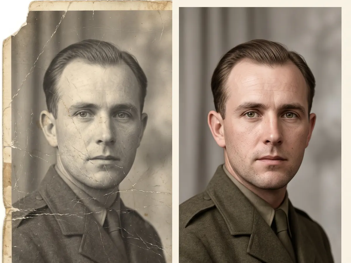 Vintage military portrait restored by BIGBROSTUDIO
