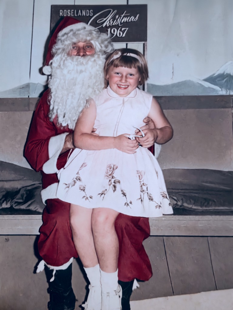 1967 Sydney Roselands Christmas Santa photo before and after restoration by BIGBROSTUDIO