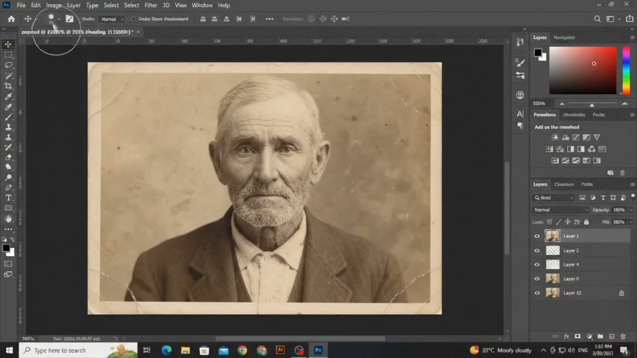 Full Photoshop workspace showing non-destructive layers in active state