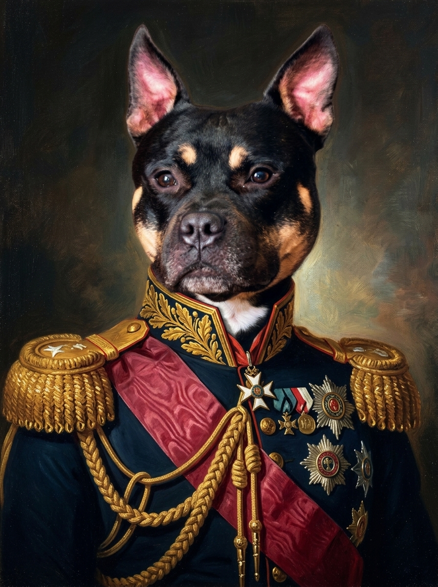 完成效果:统帅降临!黑褐恶霸犬巴斯特将帅肖像典藏杰作